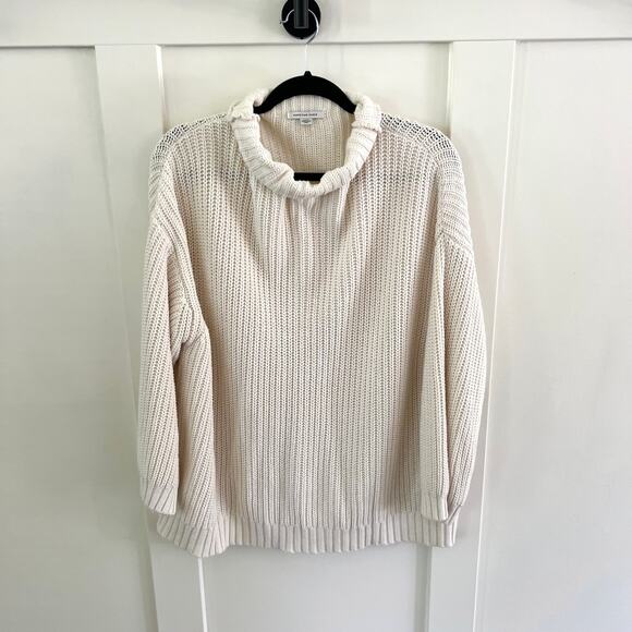 American Eagle Outfitters Sweaters - American Eagle Oversized Cream Mock Neck Knit Sweater Women's Medium